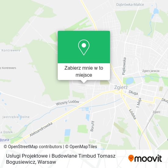 Mapa Usługi Projektowe i Budowlane Timbud Tomasz Bogusiewicz