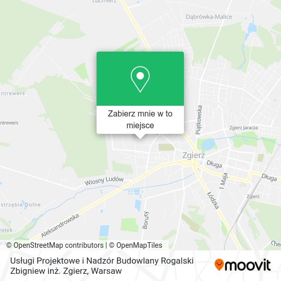 Mapa Usługi Projektowe i Nadzór Budowlany Rogalski Zbigniew inż. Zgierz