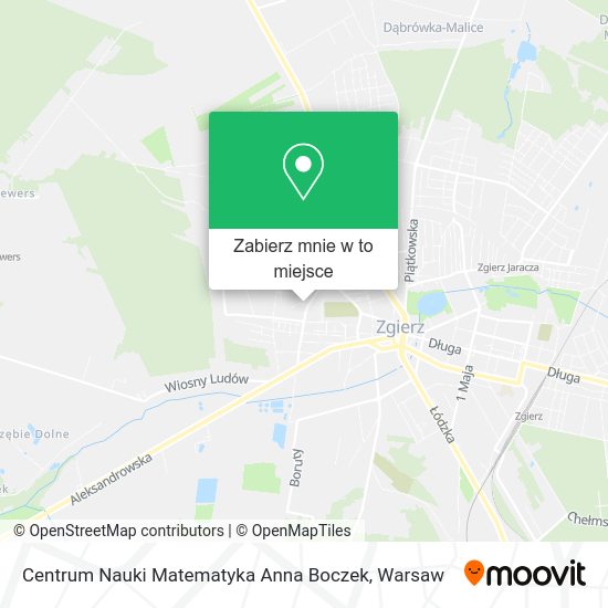 Mapa Centrum Nauki Matematyka Anna Boczek