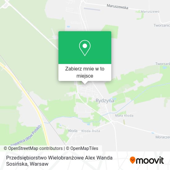 Mapa Przedsiębiorstwo Wielobranżowe Alex Wanda Sosińska