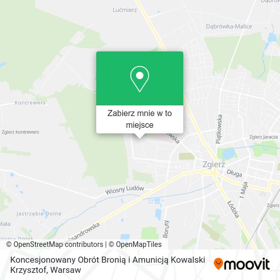 Mapa Koncesjonowany Obrót Bronią i Amunicją Kowalski Krzysztof