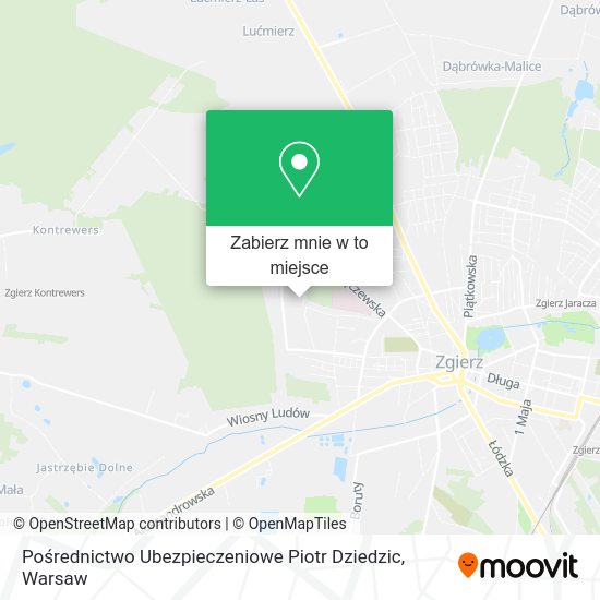 Mapa Pośrednictwo Ubezpieczeniowe Piotr Dziedzic