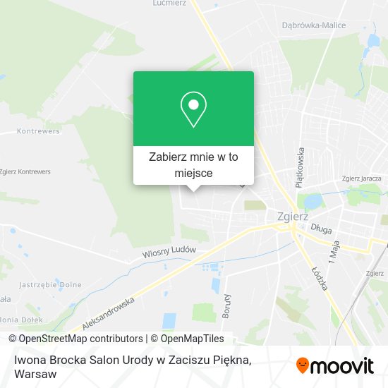 Mapa Iwona Brocka Salon Urody w Zaciszu Piękna