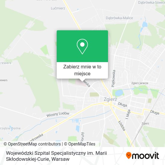 Mapa Wojewódzki Szpital Specjalistyczny im. Marii Skłodowskiej-Curie