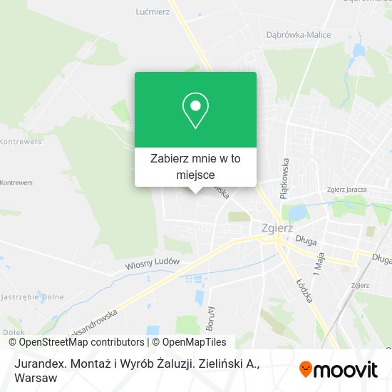 Mapa Jurandex. Montaż i Wyrób Żaluzji. Zieliński A.