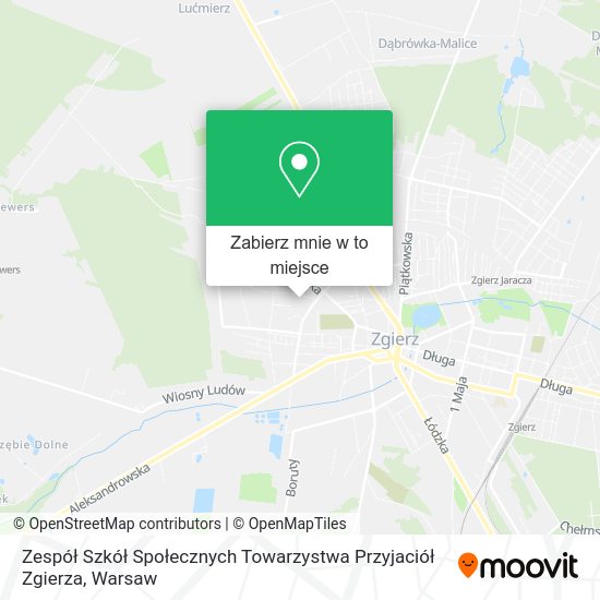 Mapa Zespół Szkół Społecznych Towarzystwa Przyjaciół Zgierza