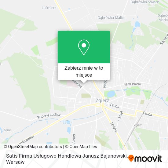 Mapa Satis Firma Usługowo Handlowa Janusz Bajanowski