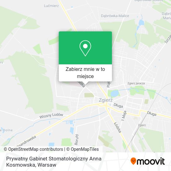 Mapa Prywatny Gabinet Stomatologiczny Anna Kosmowska