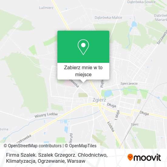 Mapa Firma Szalek. Szalek Grzegorz. Chlodnictwo, Klimatyzacja, Ogrzewanie