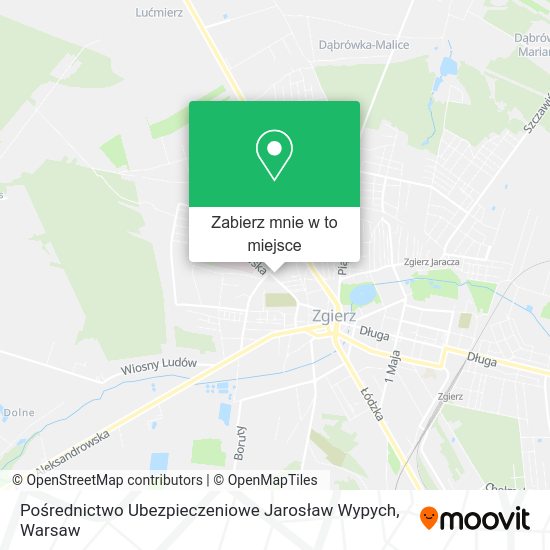 Mapa Pośrednictwo Ubezpieczeniowe Jarosław Wypych