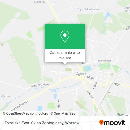 Mapa Pyzalska Ewa. Sklep Zoologiczny