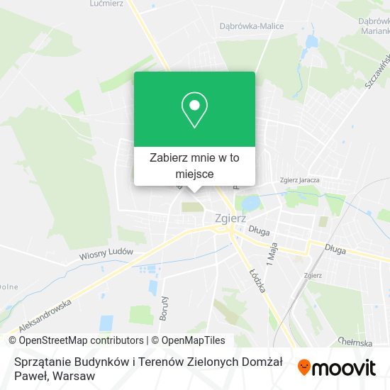 Mapa Sprzątanie Budynków i Terenów Zielonych Domżał Paweł