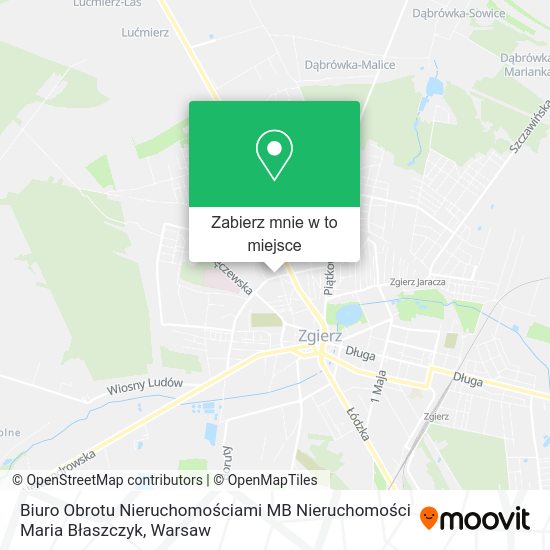 Mapa Biuro Obrotu Nieruchomościami MB Nieruchomości Maria Błaszczyk