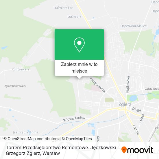 Mapa Torrem Przedsiębiorstwo Remontowe. Jęczkowski Grzegorz Zgierz