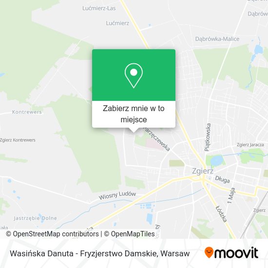 Mapa Wasińska Danuta - Fryzjerstwo Damskie