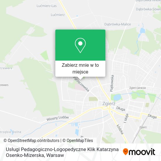 Mapa Usługi Pedagogiczno-Logopedyczne Klik Katarzyna Osenko-Mizerska