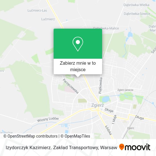 Mapa Izydorczyk Kazimierz. Zakład Transportowy