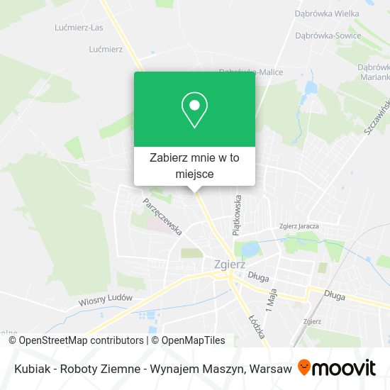 Mapa Kubiak - Roboty Ziemne - Wynajem Maszyn