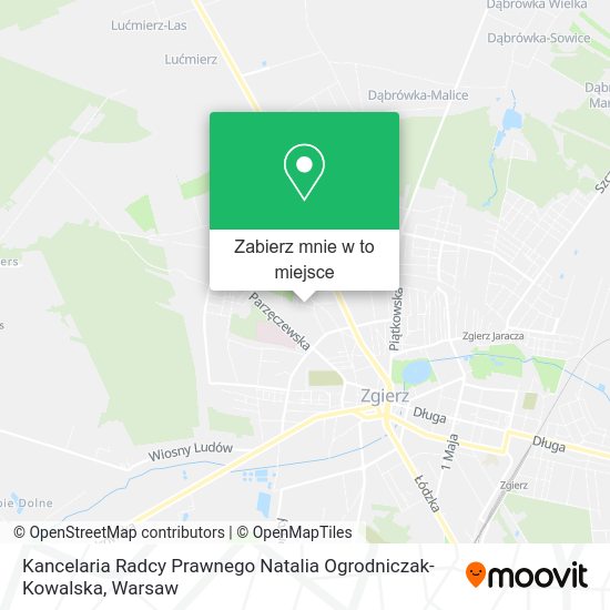 Mapa Kancelaria Radcy Prawnego Natalia Ogrodniczak-Kowalska