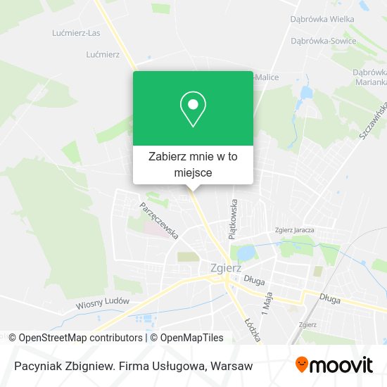 Mapa Pacyniak Zbigniew. Firma Usługowa