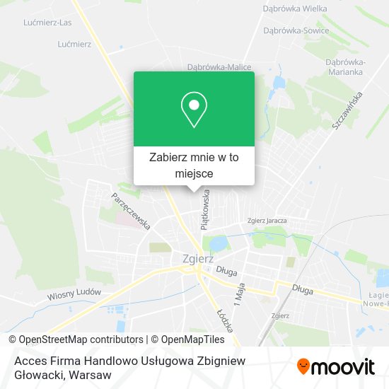 Mapa Acces Firma Handlowo Usługowa Zbigniew Głowacki