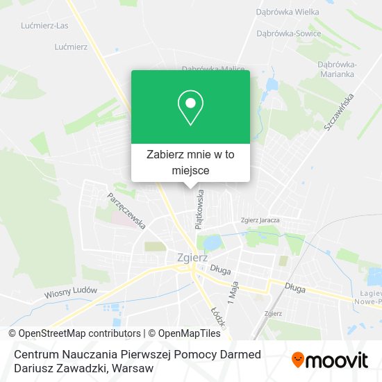 Mapa Centrum Nauczania Pierwszej Pomocy Darmed Dariusz Zawadzki