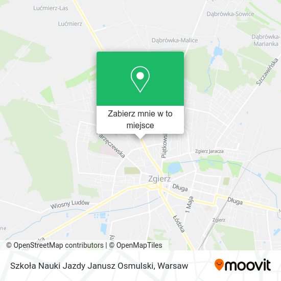 Mapa Szkoła Nauki Jazdy Janusz Osmulski