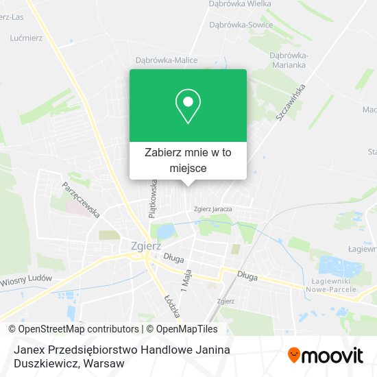 Mapa Janex Przedsiębiorstwo Handlowe Janina Duszkiewicz