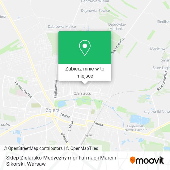 Mapa Sklep Zielarsko-Medyczny mgr Farmacji Marcin Sikorski