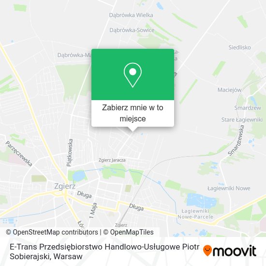 Mapa E-Trans Przedsiębiorstwo Handlowo-Usługowe Piotr Sobierajski