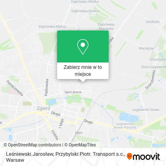 Mapa Leśniewski Jarosław, Przybylski Piotr. Transport s.c.