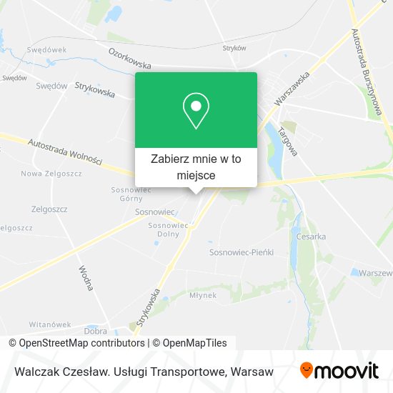 Mapa Walczak Czesław. Usługi Transportowe