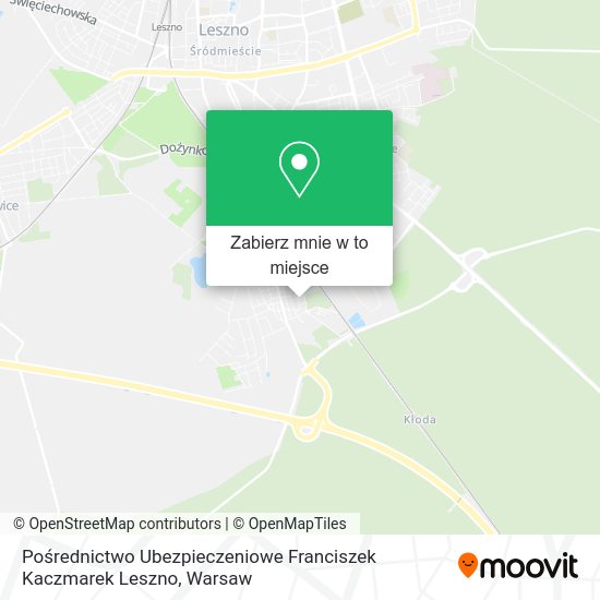 Mapa Pośrednictwo Ubezpieczeniowe Franciszek Kaczmarek Leszno