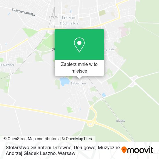 Mapa Stolarstwo Galanterii Drzewnej Usługowej Muzyczne Andrzej Gładek Leszno