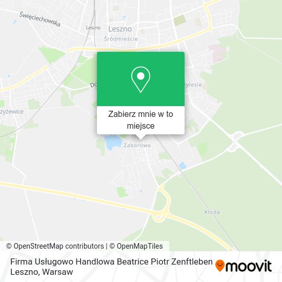 Mapa Firma Usługowo Handlowa Beatrice Piotr Zenftleben Leszno