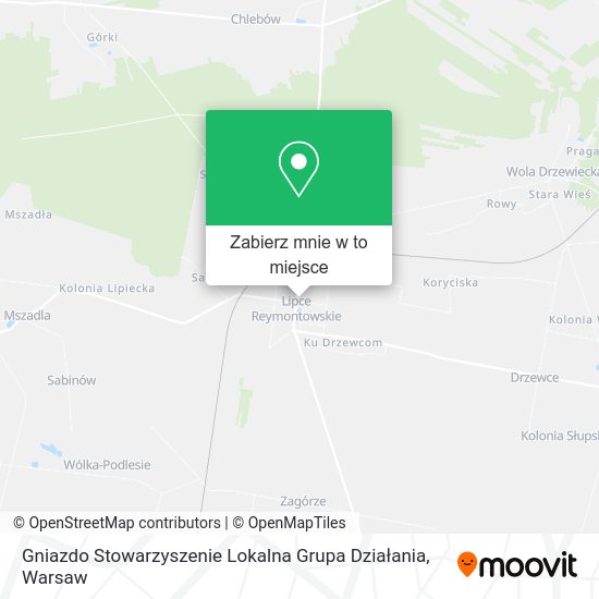 Mapa Gniazdo Stowarzyszenie Lokalna Grupa Działania