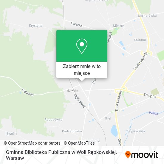 Mapa Gminna Biblioteka Publiczna w Woli Rębkowskiej