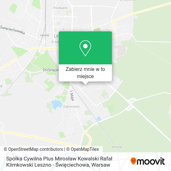 Mapa Spółka Cywilna Plus Mirosław Kowalski Rafał Klimkowski Leszno - Święciechowa