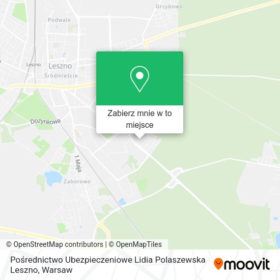 Mapa Pośrednictwo Ubezpieczeniowe Lidia Polaszewska Leszno