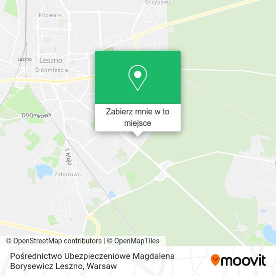 Mapa Pośrednictwo Ubezpieczeniowe Magdalena Borysewicz Leszno