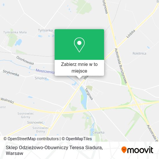 Mapa Sklep Odzieżowo-Obuwniczy Teresa Siadura