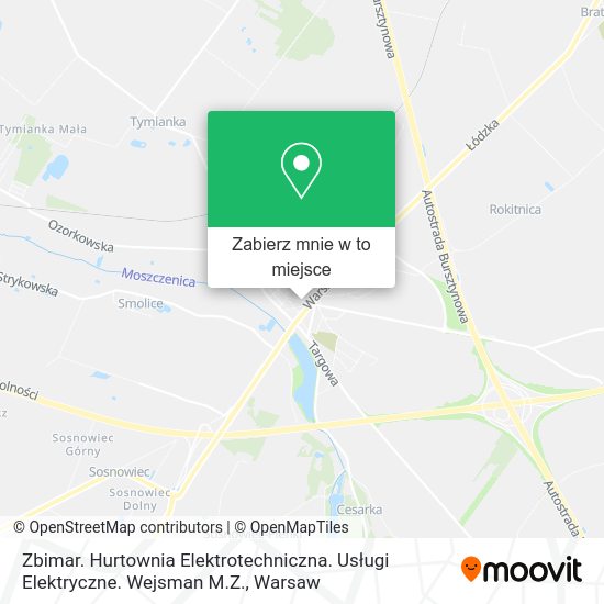 Mapa Zbimar. Hurtownia Elektrotechniczna. Usługi Elektryczne. Wejsman M.Z.