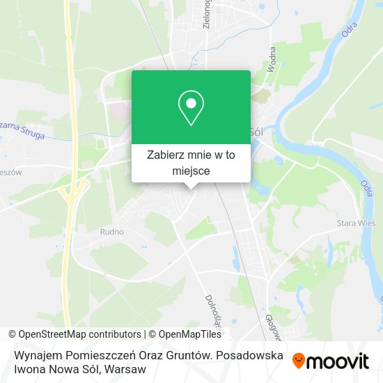 Mapa Wynajem Pomieszczeń Oraz Gruntów. Posadowska Iwona Nowa Sól