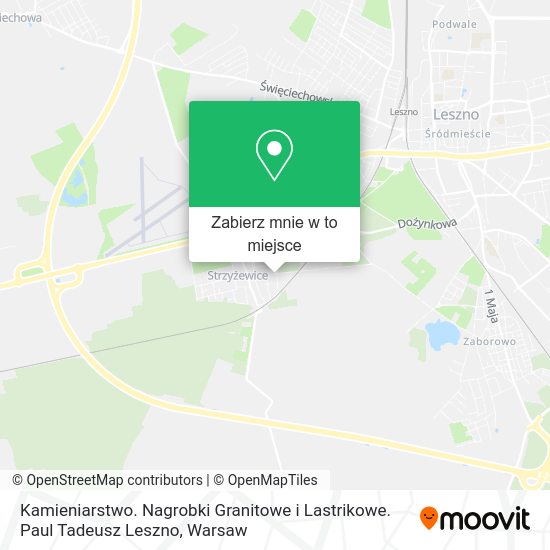 Mapa Kamieniarstwo. Nagrobki Granitowe i Lastrikowe. Paul Tadeusz Leszno