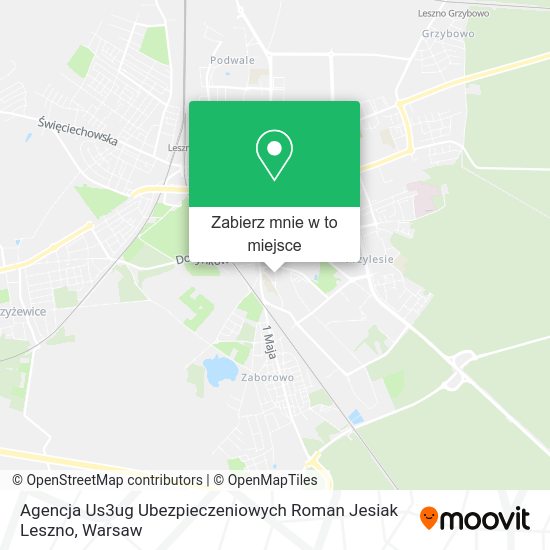 Mapa Agencja Us3ug Ubezpieczeniowych Roman Jesiak Leszno