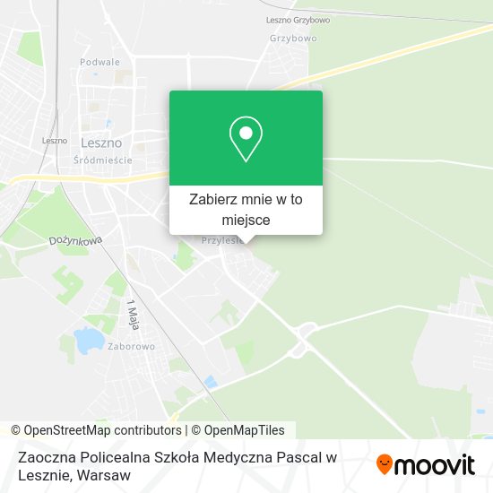 Mapa Zaoczna Policealna Szkoła Medyczna Pascal w Lesznie