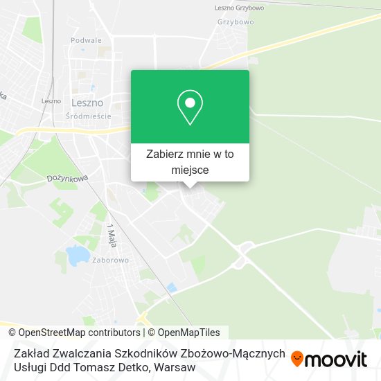 Mapa Zakład Zwalczania Szkodników Zbożowo-Mącznych Usługi Ddd Tomasz Detko