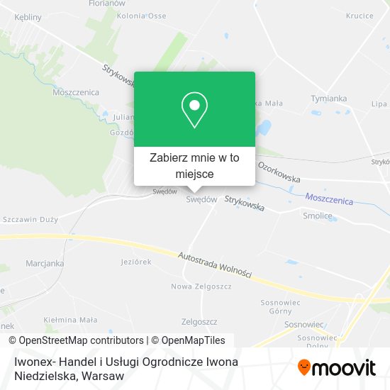 Mapa Iwonex- Handel i Usługi Ogrodnicze Iwona Niedzielska