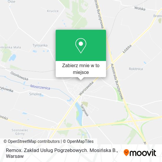 Mapa Remox. Zakład Usług Pogrzebowych. Mosińska B.