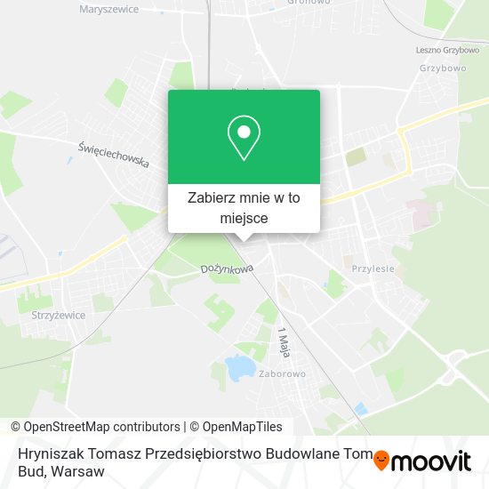 Mapa Hryniszak Tomasz Przedsiębiorstwo Budowlane Tom Bud